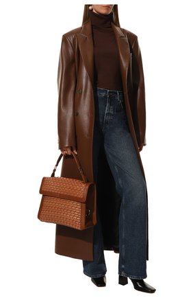 Женская сумка lunch bag RODO коричневого цвета, арт. B8615/869 | Фото 8 (Сумки-технические: Сумки top-handle; Размер: medium; Материал: Натуральная кожа)