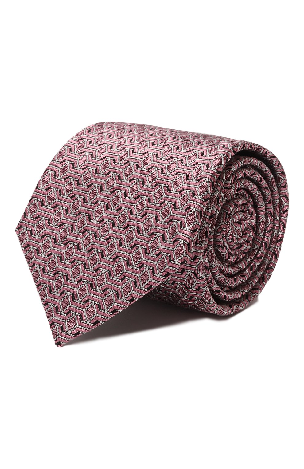 Мужской шелковый галстук LANVIN розового цвета, арт. 3100/TIE | Фото 1 (Принт: С принтом; Материал: Текстиль, Шелк)