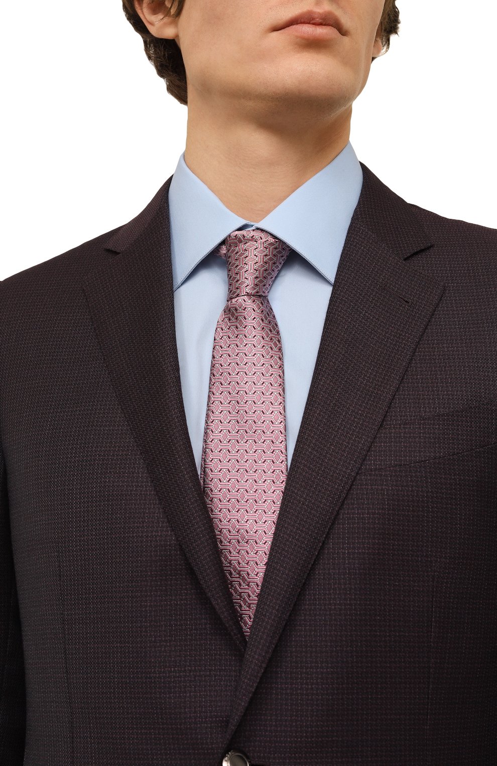 Мужской шелковый галстук LANVIN розового цвета, арт. 3100/TIE | Фото 2 (Принт: С принтом; Материал: Текстиль, Шелк)