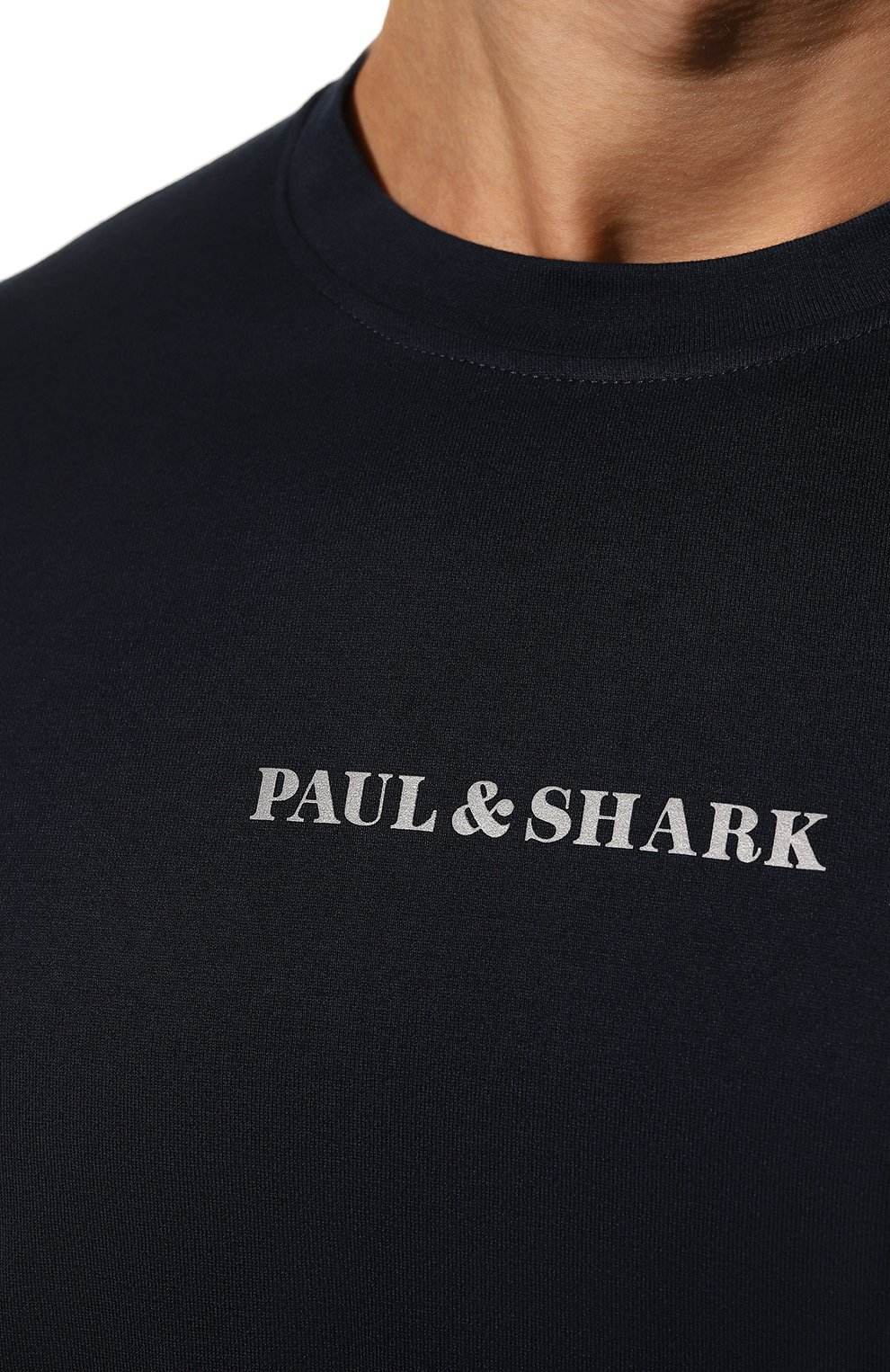 Мужская хлопковая футболка PAUL&SHARK темно-синего цвета, арт. 12311655 | Фото 5 (Принт: Без принта; Рукава: Короткие; Длина (для топов): Стандартные; Материал внешний: Хлопок; Размерность: Маломерит; Стили: Кэжуэл)