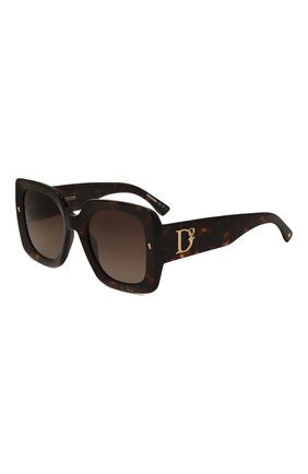 Женские солнцезащитные очки DSQUARED2 коричневого цвета, арт. D20063 086 | Фото 1 (Материал: Пластик; Тип очков: С/з; Очки форма: Квадратные; Оптика Гендер: оптика-женское)