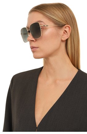 Женские солнцезащитные очки JIMMY CHOO черного цвета, арт. AM0RA/F/SK 000 | Фото 2 (Материал: Металл; Тип очков: С/з; Очки форма: Квадратные; Оптика Гендер: оптика-женское)