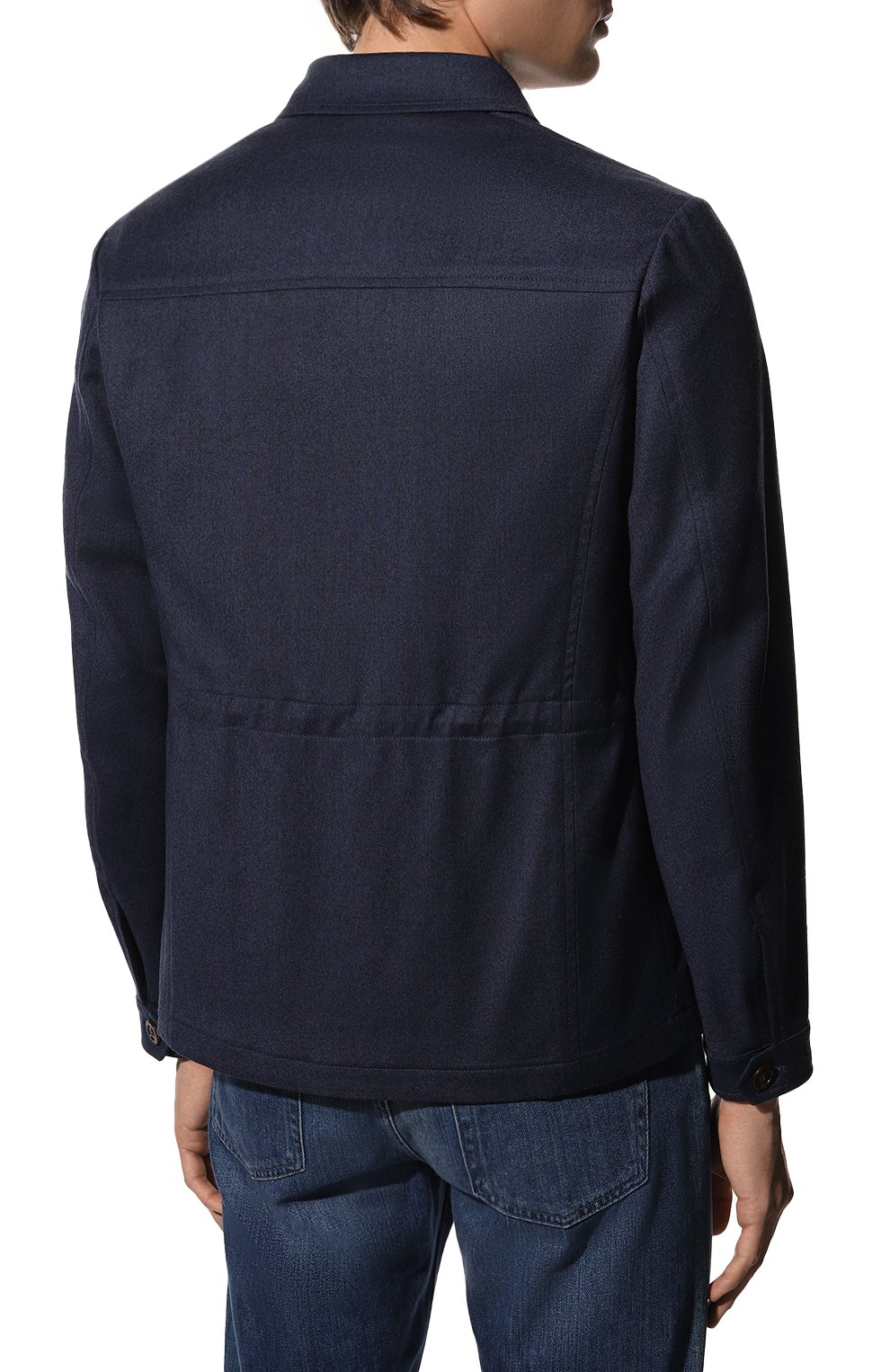 Мужская шерстяная куртка CANALI темно-синего цвета, арт. 030347/SR01809 | Фото 4 (Кросс-КТ: Куртка; Мужское Кросс-КТ: шерсть и кашемир, утепленные куртки; Материал внешний: Шерсть; Рукава: Длинные; Длина (верхняя одежда): Короткие; Стили: Кэжуэл)