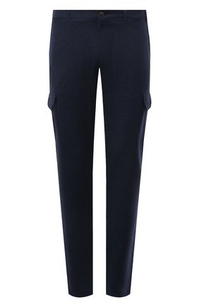 Мужские шерстяные брюки-карго CANALI темно-синего цвета, арт. V1660/AR03472 | Фото 1 (Силуэт М (брюки): Карго; Материал внешний: Шерсть; Стили: Кэжуэл; Случай: Повседневный; Длина (брюки, джинсы): Стандартные)