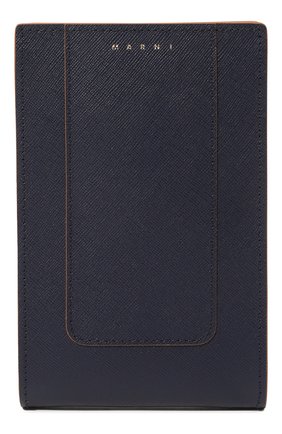Кожаный чехол для iphone MARNI темно-синего цвета, арт. TEM00023U0/LV520 | Фото 1 (Женское Кросс-КТ: Кожа iPhone; Материал: Натуральная кожа)