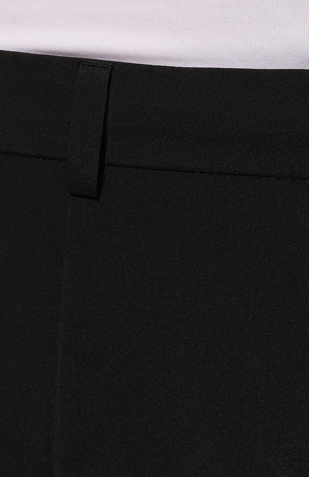 Мужские брюки PRADA черного цвета, арт. SPH23-1SX6-F0002-192 | Фото 5 (Длина (брюки, джинсы): Стандартные; Случай: Повседневный; Материал внешний: Синтетический материал; Стили: Спорт-шик)