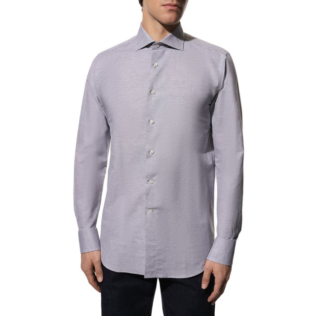 фото Рубашка изо льна и хлопка canali