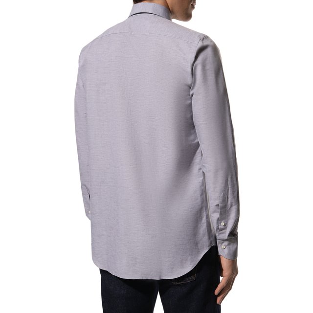 фото Рубашка изо льна и хлопка canali