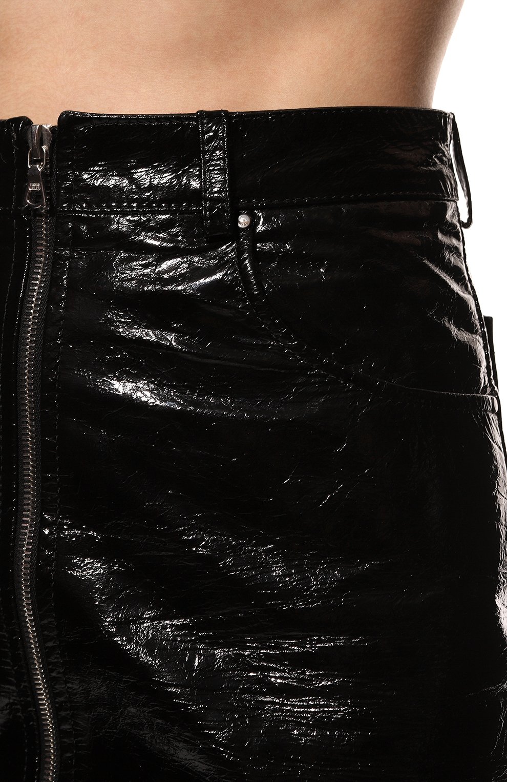 Женская кожаная юбка YANA DRESS черного цве�та, арт. 1-25/0-028-7900 | Фото 5 (Длина Ж (юбки, платья, шорты): Мини; Стили: Гранж; Женское Кросс-КТ: Юбка-одежда; Материал внешний: Натуральная кожа)
