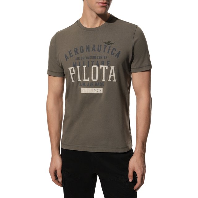 Хлопковая футболка Aeronautica Militare 222TS2045J563 Фото 3