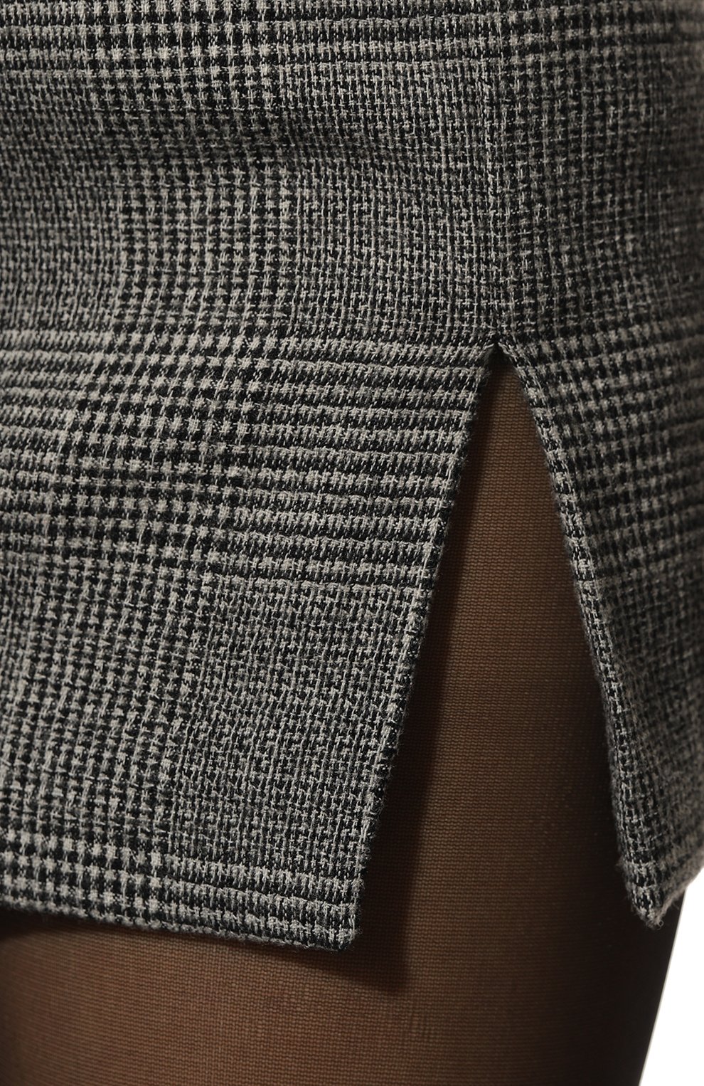 Женская юбка PINKO черно-белого цвета, арт. 1G18KG-A0CV | Фото 5 (Материал внешний: Шерсть, Синтетический материал; Длина Ж (юбки, платья, шорты): Мини; Стили: Преппи; Женское Кросс-КТ: Юбка-одежда; Материал подклада: Синтетический материал)
