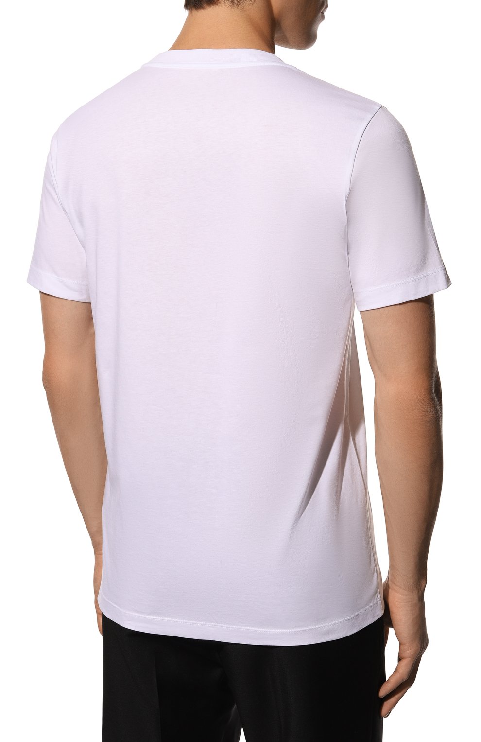 Мужская хлопковая футболка MARNI белого цвета, арт. HUMU0198PA/USCU64 | Фото 4 (Рукава: Короткие; Длина (для топов): Стандартные; Принт: С принтом; Материал внешний: Хлопок; Стили: Кэжуэл)