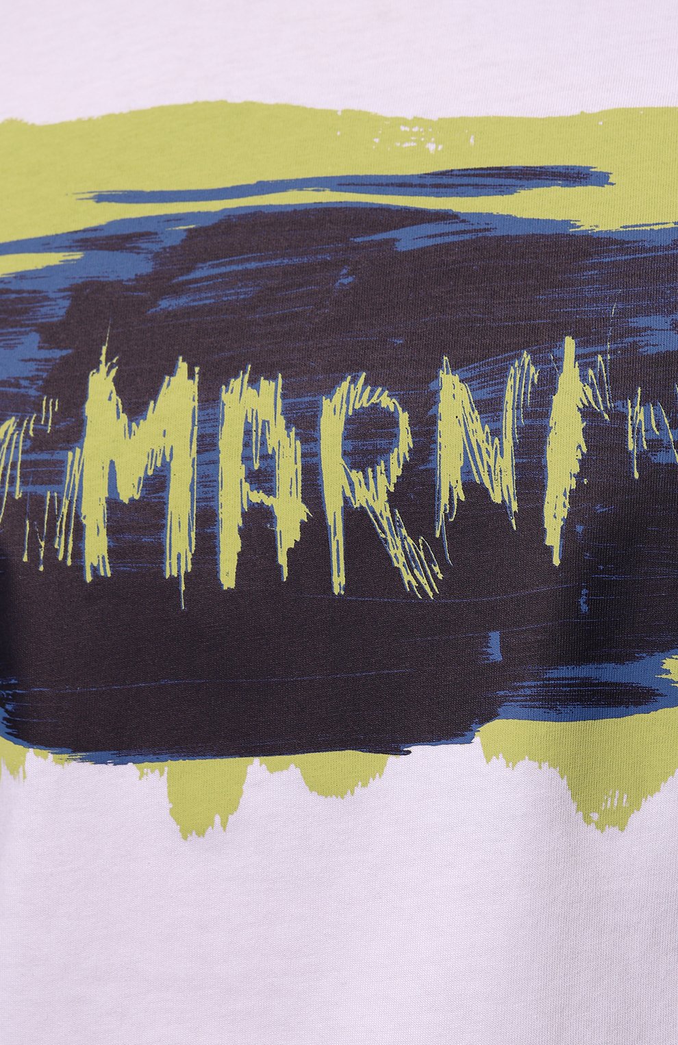 Мужская хлопковая футболка MARNI белого цвета, арт. HUMU0198PA/USCU64 | Фото 5 (Рукава: Короткие; Длина (для топов): Стандартные; Принт: С принтом; Материал внешний: Хлопок; Стили: Кэжуэл)