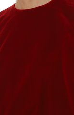Женский бархатный топ DRIES VAN NOTEN красного цвета, арт. 222-010724-5297 | Фото 5 (Рукава: Длинные; Стили: Гламурный; Длина (для топов): Стандартные; Материал внешний: Хлопок; Материал подклада: Вискоза)