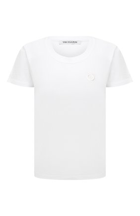 Женская хлопковая футболка TRUSSARDI белого цвета, арт. 56T00531-1T006160 | Фото 1