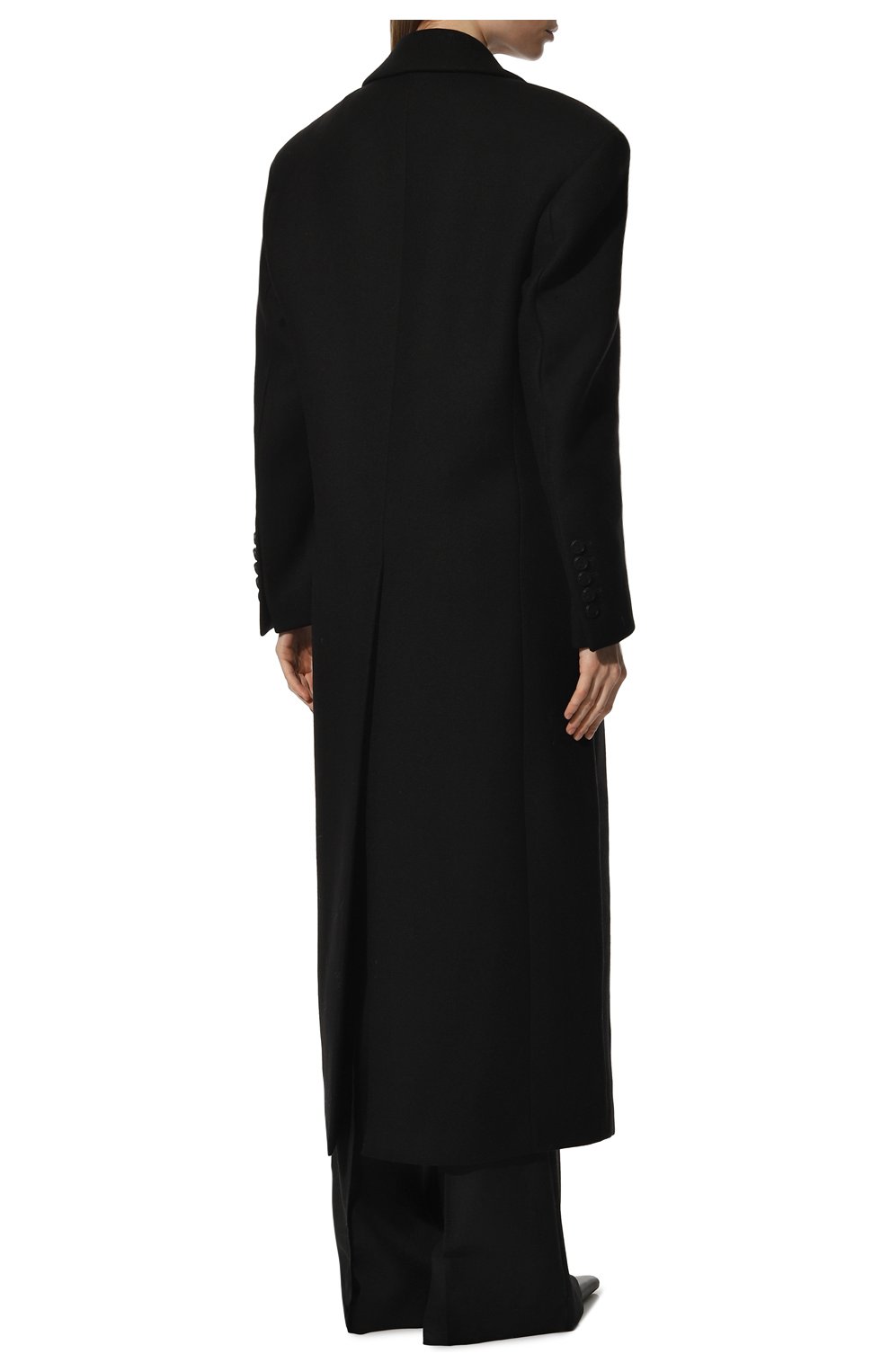 Женское шерстяное пальто JACOB LEE черного цвета, арт. WWC06721B | Фото 4 (Материал внешний: Шерсть; Рукава: Длинные; Стили: Классический; Длина (верхняя одежда): Длинные; 1-2-бортные: Однобортные)