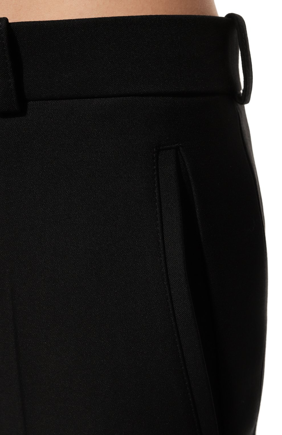 Женские шерстяные брюки JACOB LEE черного цвета, арт. WWP07922B | Фото 5 (Длина (брюки, джинсы): Удлиненные; Материал внешний: Шерсть; Женское Кросс-КТ: Брюки-одежда; Силуэт Ж (брюки и джинсы): Расклешенные; Стили: Романтичный)