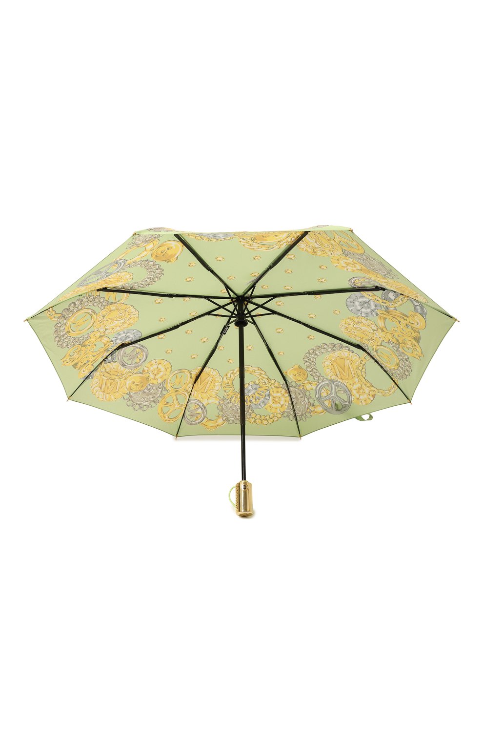 Женский складной зонт MOSCHINO светло-зеленого цвета, арт. 8843-0PENCL0SE | Фото 3 (Материал: Текстиль, Синтетический материал, Металл)