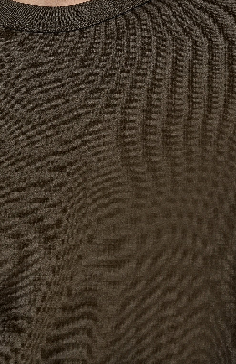Мужская хлопковая футболка DOLCE & GABBANA хаки цвета, арт. G8PL1T/G7H9U | Фото 5 (Принт: Без принта; Рукава: Короткие; Длина (для топов): Стандартные; Стили: Милитари; Материал внешний: Хлопок)