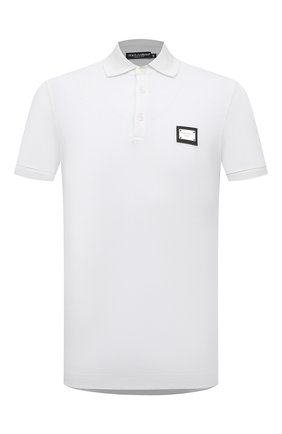 Мужское хлопковое поло DOLCE & GABBANA белого цвета по цене 42450 руб., арт. G8PL4T/G7F2H | Фото 1 Мужское хлопковое поло DOLCE & GABBANA белого цвета, арт. G8PL4T/G7F2H | Фото 1 (Длина (для топов): Стандартные; Материал внешний: Хлопок; Стили: Кэжуэл; Рукава: Короткие; Застежка: Пуговицы)