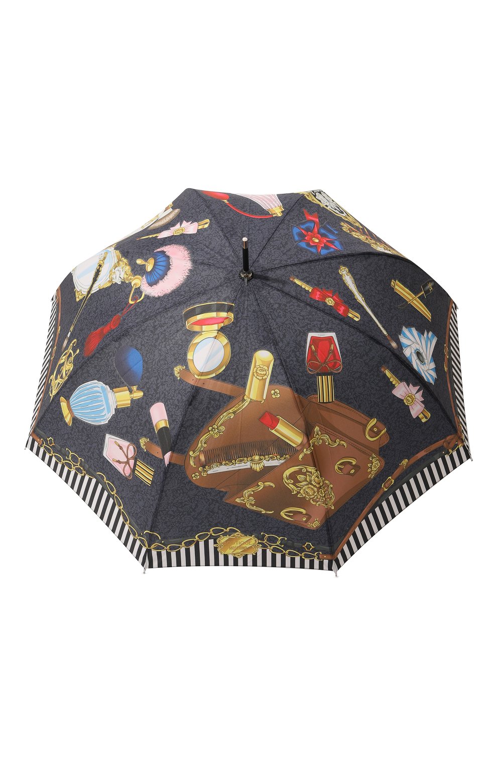 Женский зонт-трость MOSCHINO черного цвета, арт. 7942-63AUT0 | Фото 1 (Материал: Текстиль, Синтетический материал, Металл)