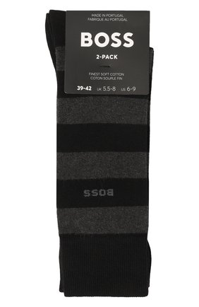 Мужские комплект из двух пар носков BOSS черного цвета, арт. 50467712 | Фото 1 (Кросс-КТ: бельё; Материал внешний: Хлопок)