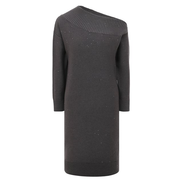 Платье из шерсти и шелка Panicale серого цвета