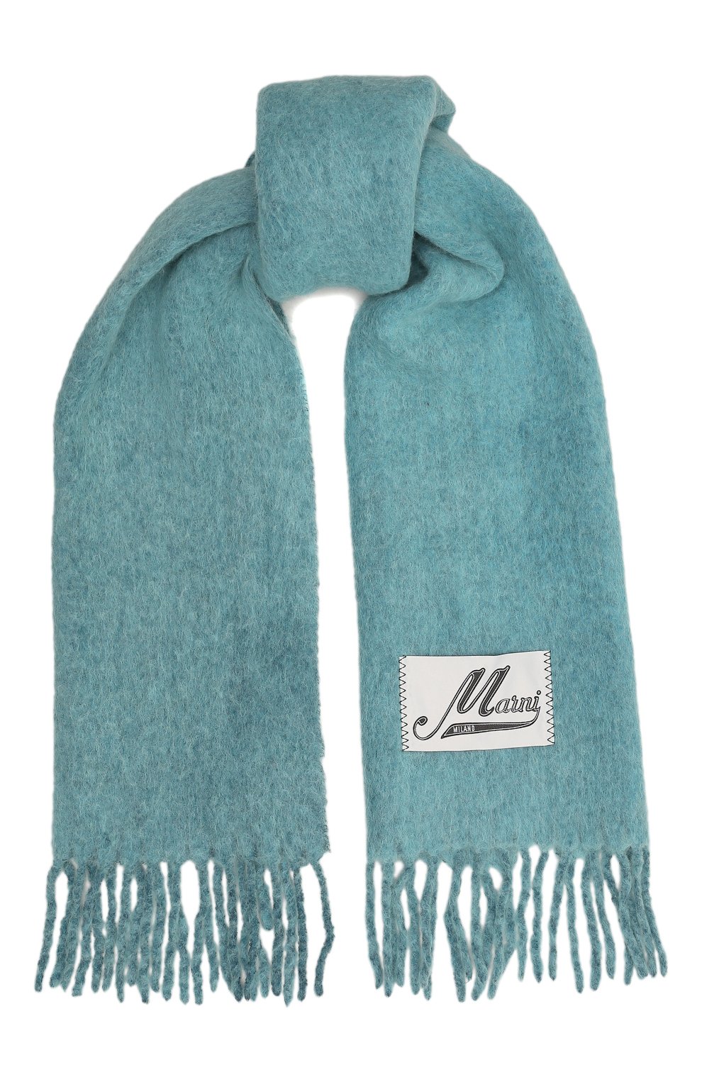 Женский голубой шерстяной шарф MARNI купить в интернет-магазине ЦУМ