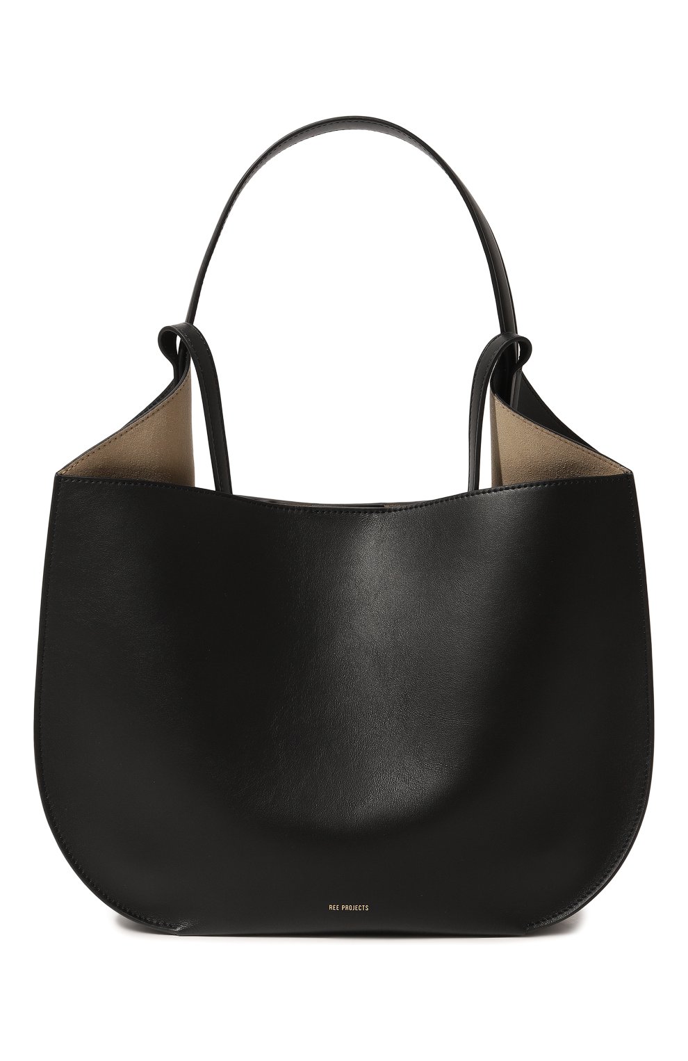Женская сумка helene REE PROJECTS черного цвета, арт. AW22/HEH01SC | Фото 6 (Сумки-технические: Сумки-шопперы; Размер: medium; Материал: Натуральная кожа; Ремень/цепочка: На ремешке)