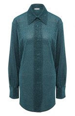 Женская рубашка OSEREE голубого цвета, арт. LSF202/LUREX/0CEAN BLUE | Фото 1 (Женское Кросс-КТ: Блуза-пляжная одежда, Рубашка-одежда; Рукава: Длинные; Принт: Без принта; Материал внешний: Синтетический материал, Металлизированное волокно; Длина (для топов): Удлиненные; Стили: Романтичный)