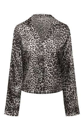 Женская шелковая рубашка STELLA MCCARTNEY серого цвета, арт. S6H301120 | Фото 1 (Материал внешний: Шелк; Женское Кросс-КТ: Блуза-белье)