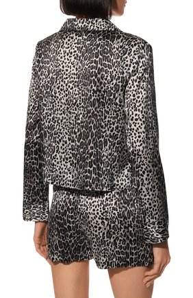 Женская шелковая рубашка STELLA MCCARTNEY серого цвета, арт. S6H301120 | Фото 4 (Материал внешний: Шелк; Женское Кросс-КТ: Блуза-белье)