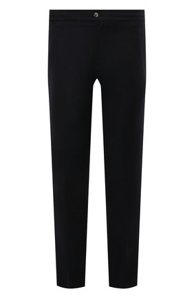 Мужские шерстяные брюки MUST темно-синего цвета, арт. VLAD/ZIP+SFILA/2723. | Фото 1 (Материал внешний: Шерсть; Длина (брюки, джинсы): Стандартные; Случай: Повседневный; Стили: Кэжуэл)