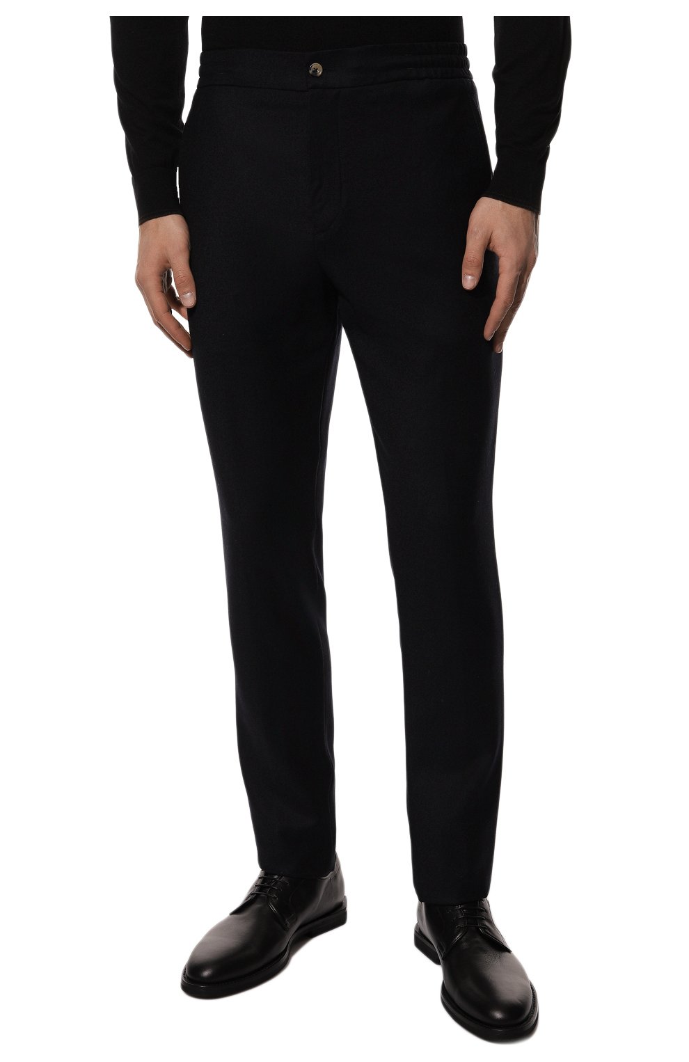 Мужские шерстяные брюки MUST темно-синего цвета, арт. VLAD/ZIP+SFILA/2723. | Фото 3 (Материал внешний: Шерсть; Длина (брюки, джинсы): Стандартные; Случай: Повседневный; Стили: Кэжуэл)