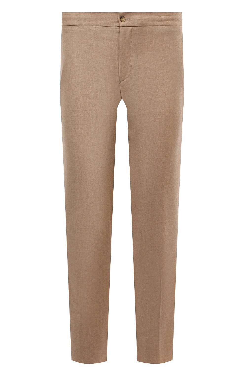 Мужские шерстяные брюки MUST бежевого цвета, арт. VLAD/ZIP+SFILA/2723. | Фото 1 (Материал внешний: Шерсть; Длина (брюки, джинсы): Стандартные; Случай: Повседневный; Стили: Кэжуэл)