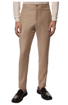 Мужские шерстяные брюки MUST бежевого цвета, арт. VLAD/ZIP+SFILA/2723. | Фото 3 (Материал внешний: Шерсть; Длина (брюки, джинсы): Стандартные; Случай: Повседневный; Стили: Кэжуэл)