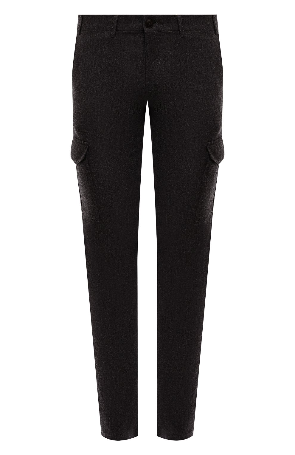 Мужские шерстяные брюки-карго CANALI темно-серого цвета, арт. V1660/AR03472 | Фото 1 (Силуэт М (брюки): Карго; Материал внешний: Шерсть; Длина (брюки, джинсы): Стандартные; Случай: Повседневный; Стили: Кэжуэл)