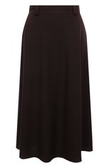 Женская шерстяная юбка NOBLE&BRULEE коричневого цвета, арт. NB12/22180504 | Фото 1 (Материал внешний: Шерсть; Женское Кросс-КТ: Юбка-одежда; Длина Ж (юбки, платья, шорты): Миди; Стили: Кэжуэл)