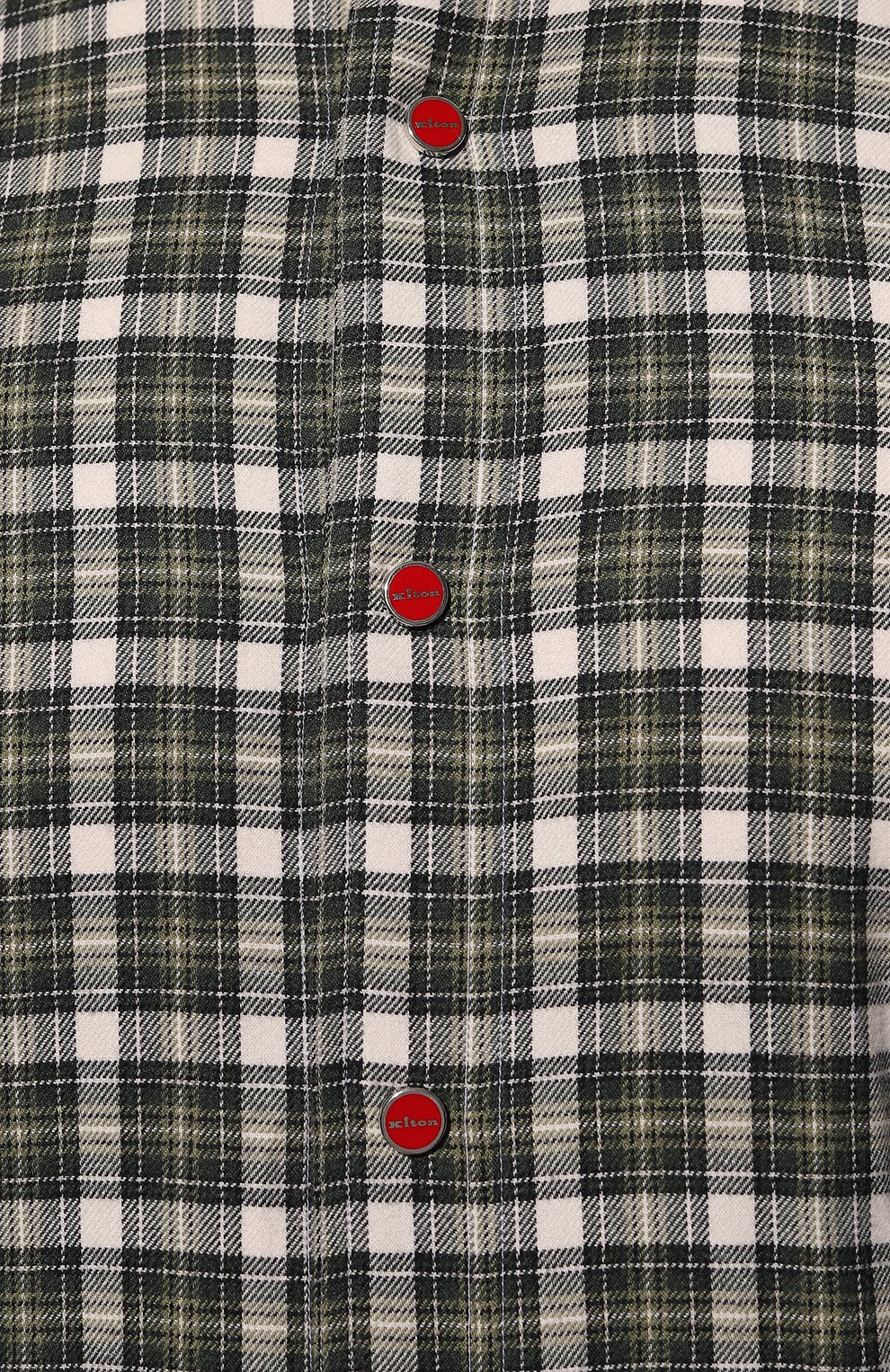 Мужская хлопковая рубашка KITON зеленого цвета, арт. UMCMARH0825905 | Фото 5 (Принт: Клетка; Воротник: С капюшоном; Рукава: Длинные; Рубашки М: Regular Fit; Манжеты: На кнопках; Случай: Повседневный; Длина (для топов): Стандартные; Стили: Кэжуэл)