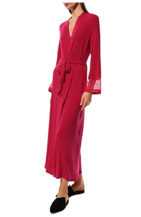 Женский халат RITRATTI MILANO фуксия цвета, арт. 74024 | Фото 2 (Материал внешний: Синтетический материал)