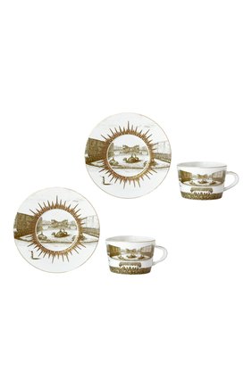 Набор versailles из двух чайных чашек с блюдцами BERNARDAUD золотого цвета, арт. 2050/22665 | Фото 1