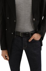 Мужской кожаный ремень BOSS черного цвета, арт. 50486825 | Фото 2 (Материал: Натуральная кожа; Случай: Формальный)