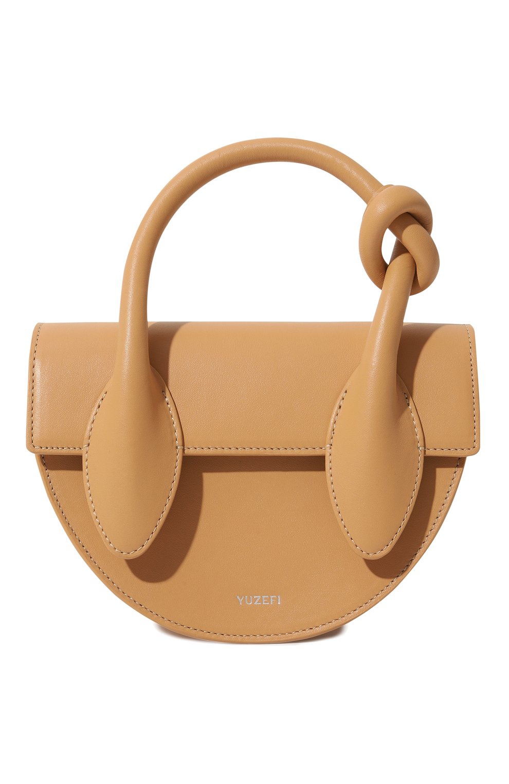 Женская сумка dip YUZEFI бежевого цвета, арт. YUZAW22-HB-PRZ-26 | Фото 1 (Сумки-технические: Сумки top-handle; Материал: Натуральная кожа; Ремень/цепочка: На ремешке; Размер: small)