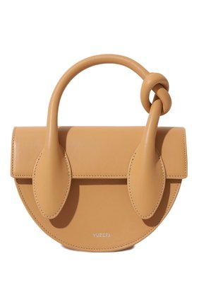 Женская сумка dip YUZEFI бежевого цвета, арт. YUZAW22-HB-PRZ-26 | Фото 1 (Сумки-технические: Сумки top-handle; Материал: Натуральная кожа; Ремень/цепочка: На ремешке; Размер: small)