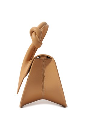 Женская сумка dip YUZEFI бежевого цвета, арт. YUZAW22-HB-PRZ-26 | Фото 4 (Сумки-технические: Сумки top-handle; Материал: Натуральная кожа; Ремень/цепочка: На ремешке; Размер: small)