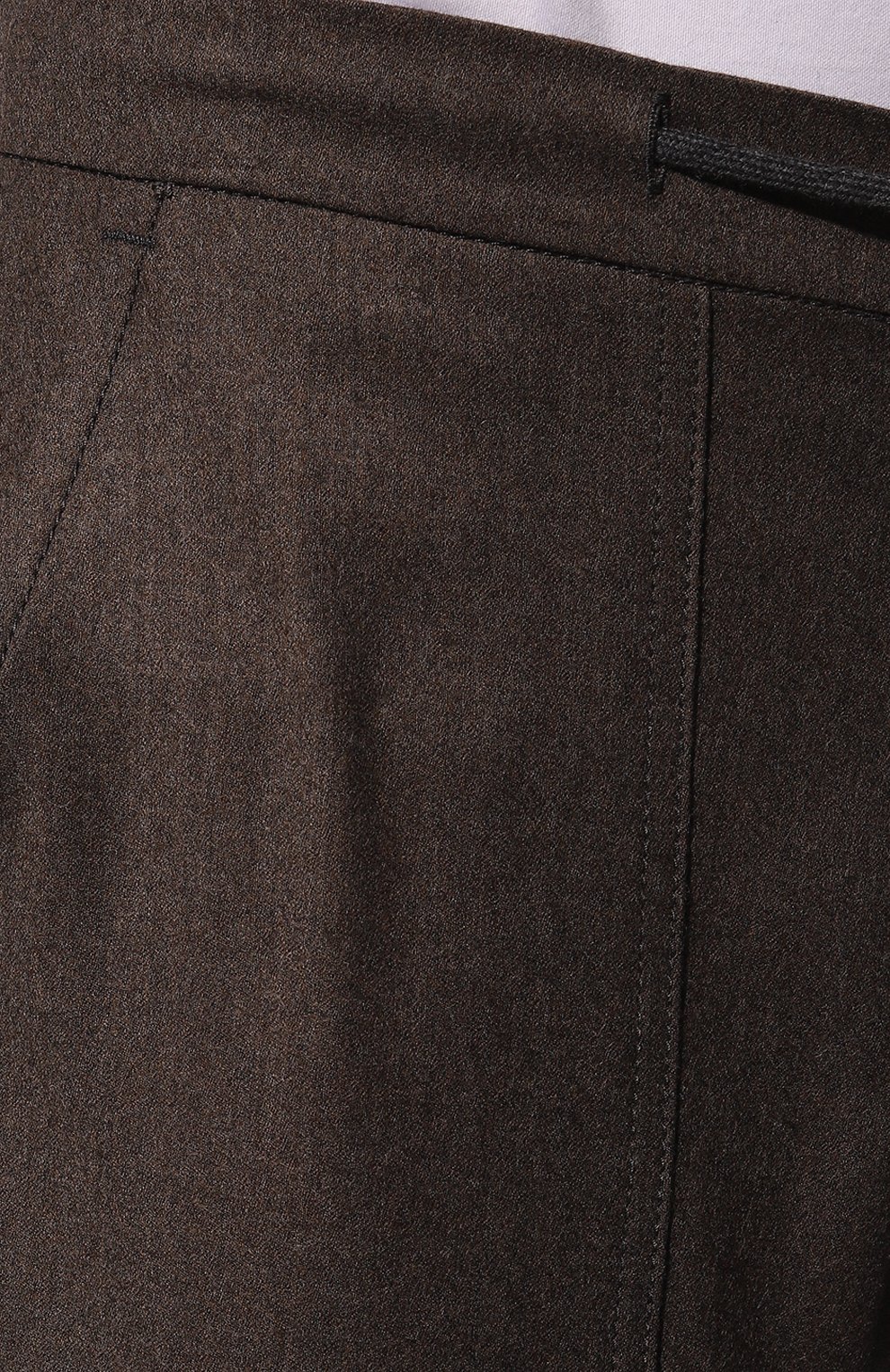 Мужские брюки из шерсти и кашемира MUST коричневого цвета, арт. NIKITA/ZIP/ZIG | Фото 5 (Материал внешний: Шерсть; Длина (брюки, джинсы): Стандартные; Случай: Повседневный; Стили: Кэжуэл)