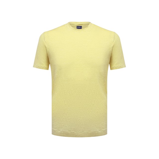 Льняная футболка Fedeli цвет жёлтый