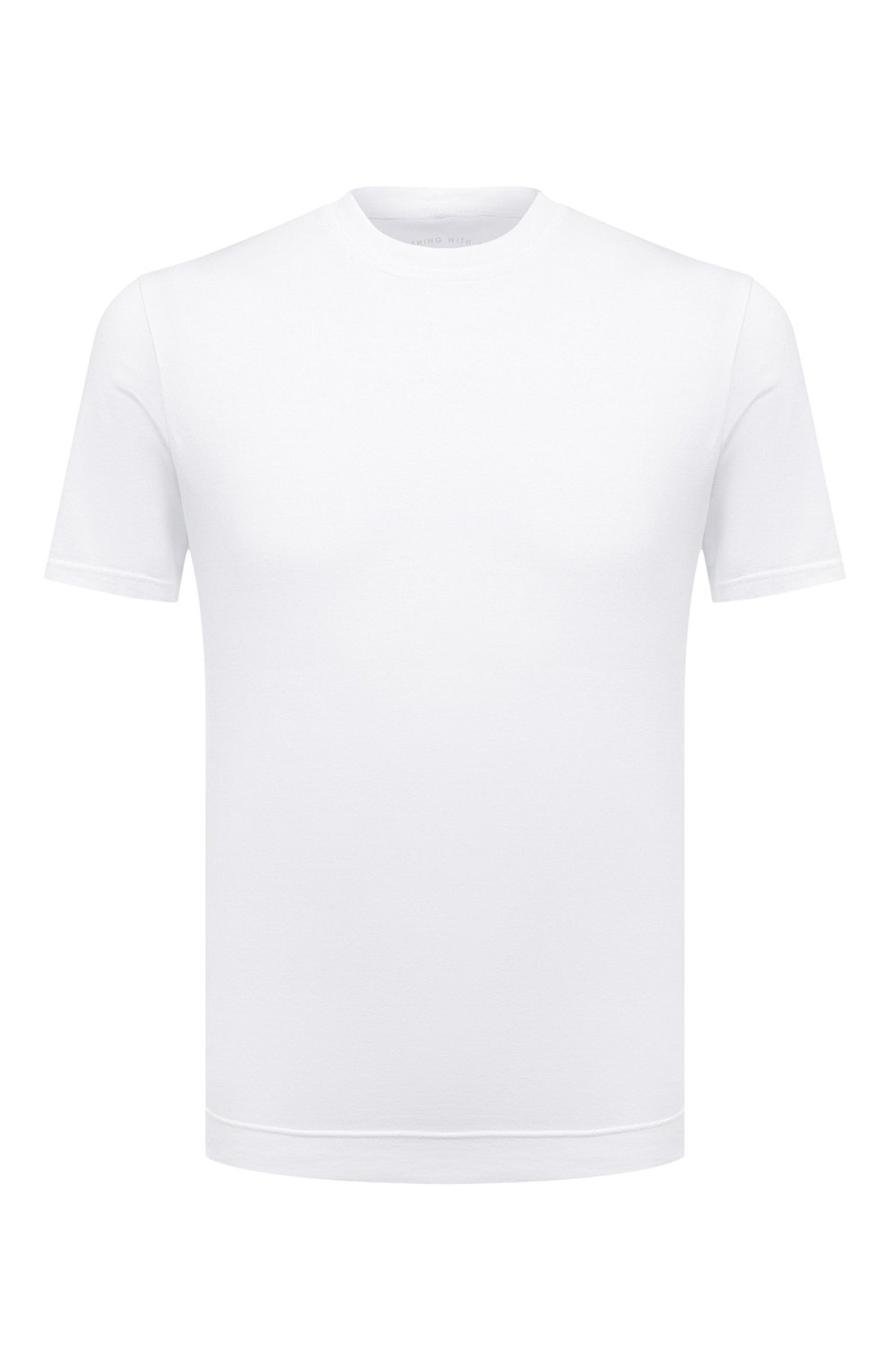 Мужская хлопковая футболка FEDELI белого цвета, арт. 6UEF0103 | Фото 1 (Принт: Без принта; Рукава: Короткие; Длина (для топов): Стандартные; Материал внешний: Хлопок; Стили: Кэжуэл)