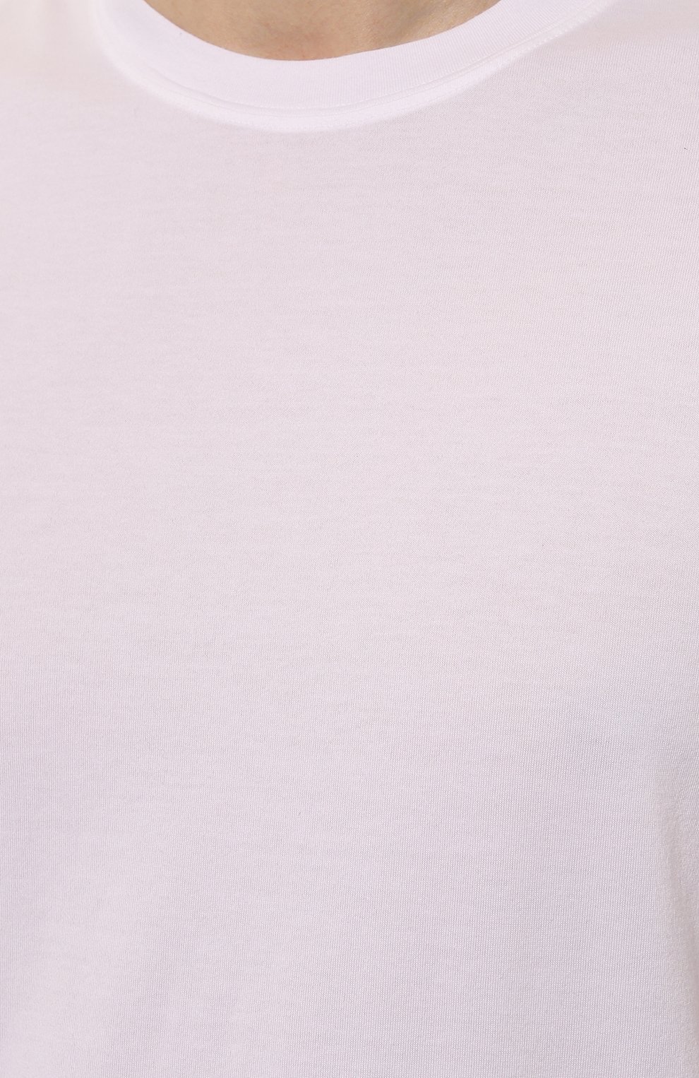 Мужская хлопковая футболка FEDELI белого цвета, арт. 6UEF0103 | Фото 5 (Принт: Без принта; Рукава: Короткие; Длина (для топов): Стандартные; Материал внешний: Хлопок; Стили: Кэжуэл)