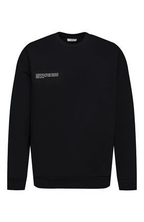 Мужские хлопковый свитшот PANGAIA черного цвета, арт. 365 Signature Sweatshirt | Фото 1 (Женское Кросс-КТ: Свитшот-одежда; Стили: Кэжуэл; Мужское Кросс-КТ: свитшот-одежда; Принт: С принтом; Материал внешний: Хлопок)